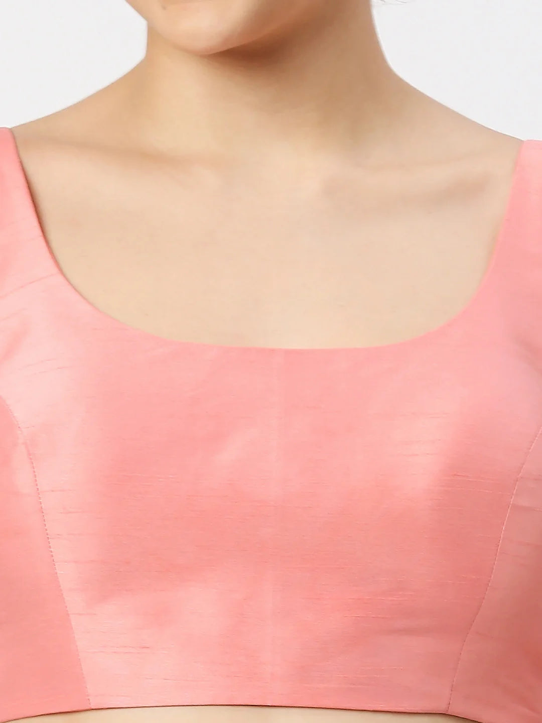 Light Peach Silk Sleeveless Blouse